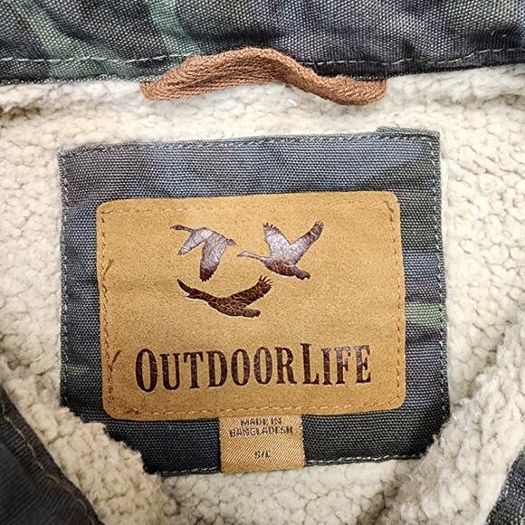 Outdoor Life Mens Jacket Small Camo Sherpa Lined Outdoor Chores Hunting Shacket - Picture 3 of 12